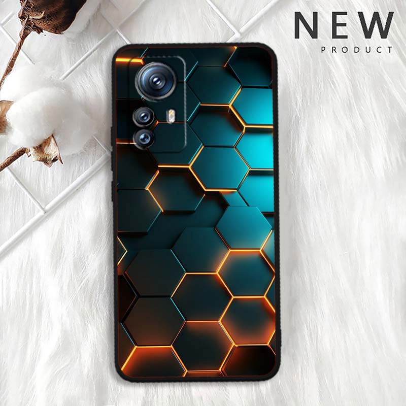 Funda de Teléfono con Ilustración de Arte Tecnológico Para Xiaomi Mi 15 14 13 13T 12 12T 12S 11 11i 11T Pro Ultra Lite 5G Negra Suave