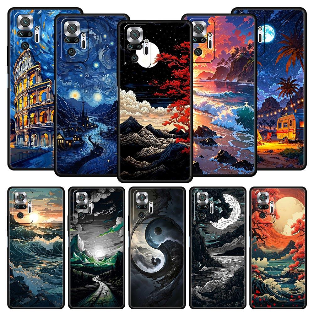 Phone Case For Xiaomi Redmi Note 14 13 12 5G 11 10 Pro Plus 4G 9S 9 14C 13C 12C 10C 9C 9A Soft TPU Cover Landscape Art