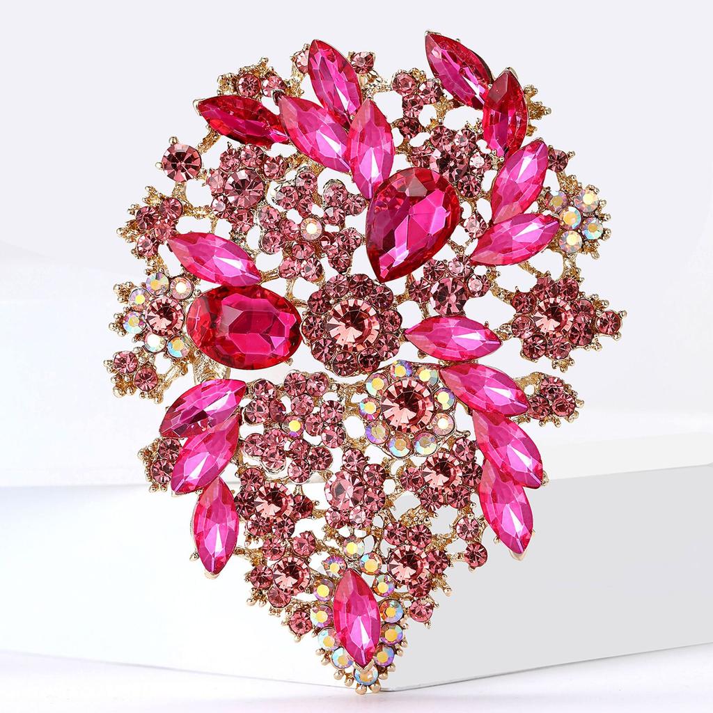 Crystal Glass Brooch for Women Rhinestone Pins Friends Party Gifts Banquet Jewellery Accessories