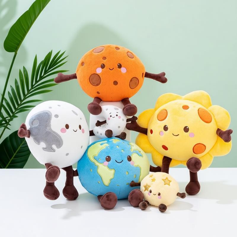 Anime Sun Earth Mars Doll Lovely Moon Venus Saturn Plush Toy Planet Pendant Fluffy Cartoon Mars Earth Moon Stuffed Pillow