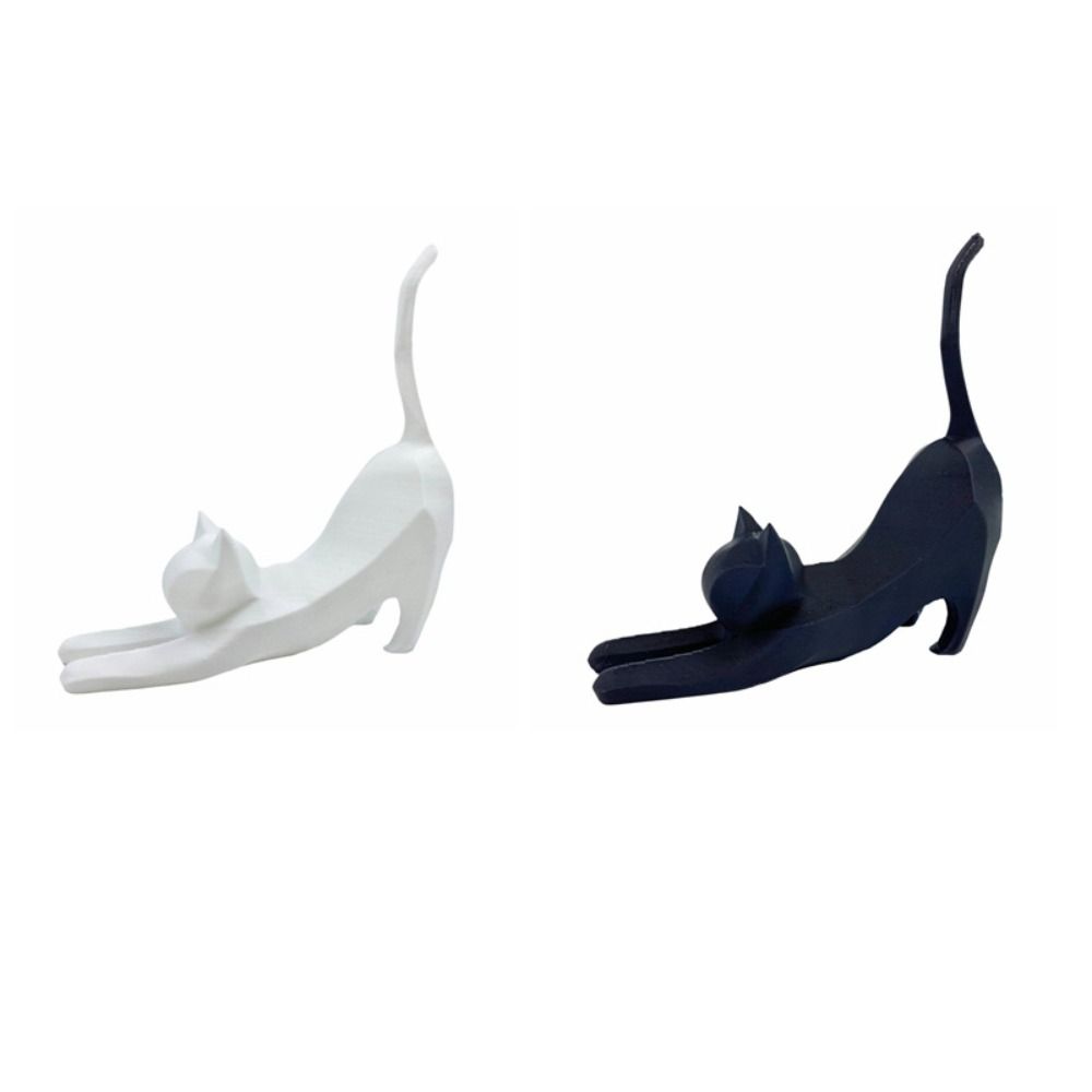 Exquisite Resin Cat Sculpture 3D Printed Cat Sculpture Ornament Ring Storage Rack  Bedroom Decor