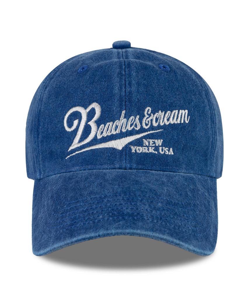 Bichiseuaenkeulim New York Usa Stone-Washed Ball Cap-Blue