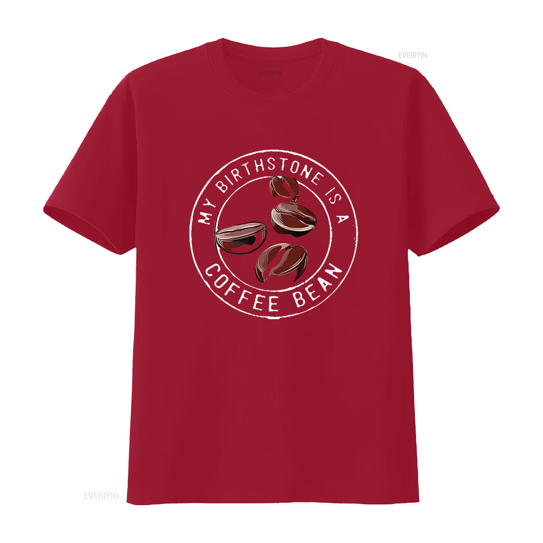 

Mens Coffee Lover T Shirt My Birthstone Is Bean Black Medium vintage Washed Unisex Top For Everyday Wear homme Breathable S