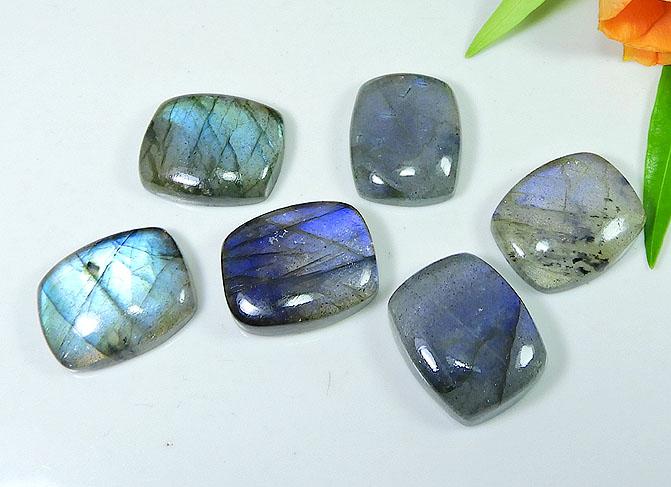 Rainbow Blue Labradorite Octagon Cabochon 17X22MM Loose Gemstone 6Pcs Lot LM-1174