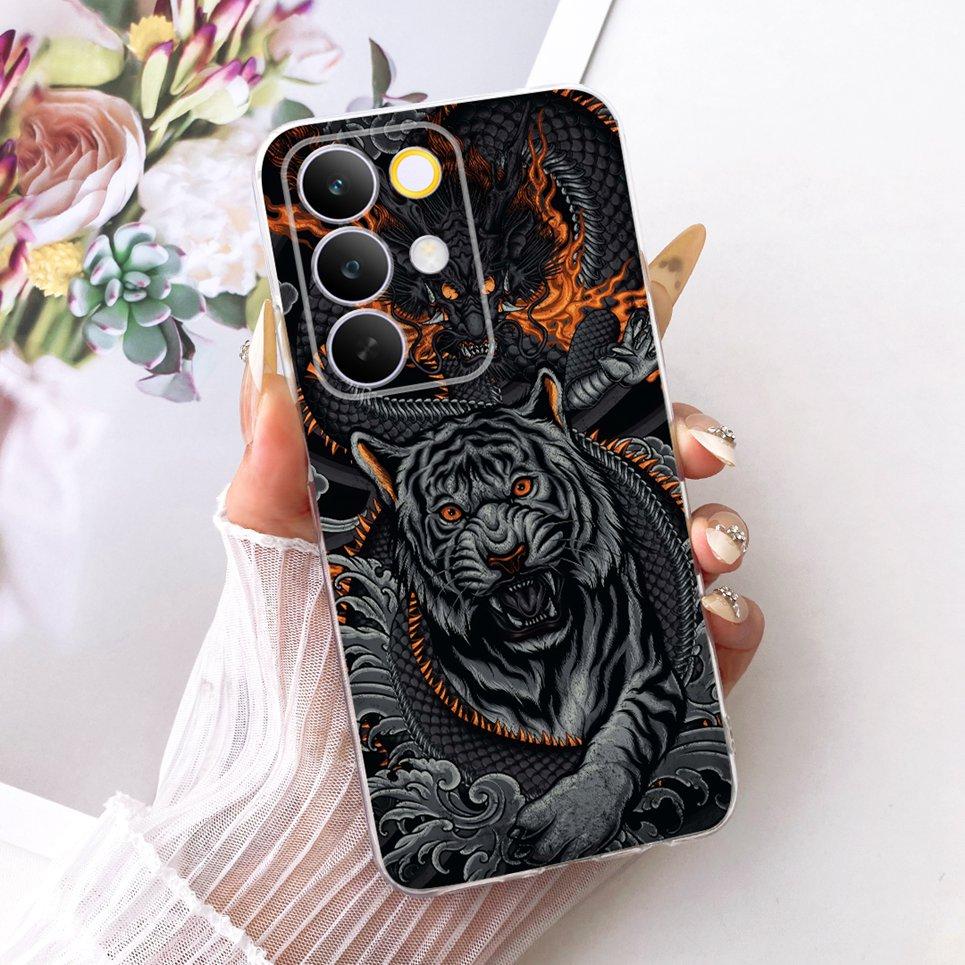 Dragon Tiger Cool Style Pattern Phone Case For Realme C85 Pro C 85 Casing Realme 15X India Soft Silicone Transparent Cover