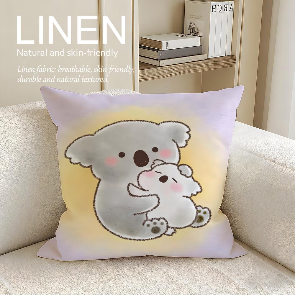 Cute Baby Koala Cushion Cover Pillowcase Set Pcs x x Breathable Washable Sofa Cushion Cover
