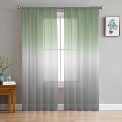 Gray Black Gradient Tulle Curtains Living Room Kitchen Chiffon Bedroom Balcony Sheer Fashion Home Decor