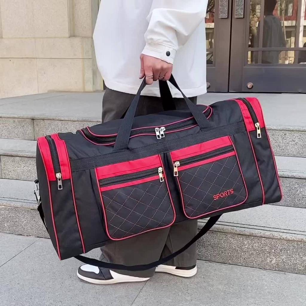 Foldable Travel Bag, Multi Pocket Sports Duffle Bag, Lightweight Foldable Luggage Handbag For Outdoor Sports, Travel And Daily Storage