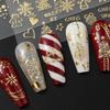 2 Pieces of Christmas and New Year Nail Stickers with Golden Snowflakes, Christmas Tree, Reindeer Heart, DIY Holiday Nail Art