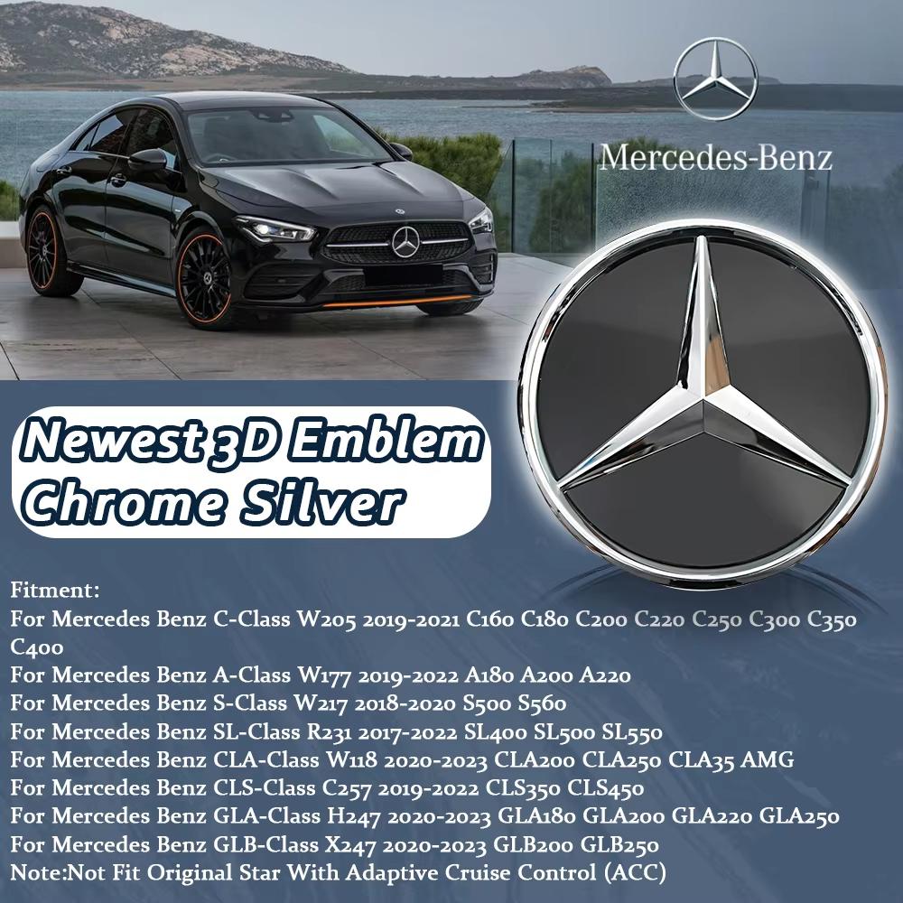 XTRL1 3D Front Grille Star Emblems Logo For Mercedes Benz C W205 A W177 S W217 SL CLA CLS GLA GLB Car Accessories