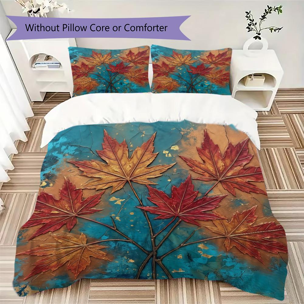 Retro Ink Floral Pattern Bedding uilt Set uilt Cover Pillowcase Home Decoration Birthday Gift (1 * duvet cover + 2 * pillowcase without core)