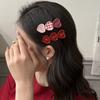 1/8pcs Lovely Hair Clips for Women Sweet Check Love Button Hair Clip Side Bangs Girly Cute Duckbill Clip Hair Accessories