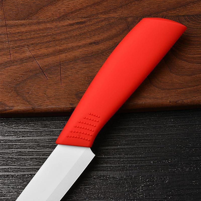 Multi-color Ceramic Fruit Knife for Kitchen 5 Inch Chef Knife with Sheath Utility Slicing Cooking Tool for Vegetable Rustproof Zircon