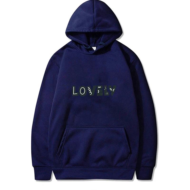Autumn Fleece Korean Fashion Drawstring Pockets Solid Color Long Sleeve Hooded Finger Heart Loose Hoodie Sweatshirts Top