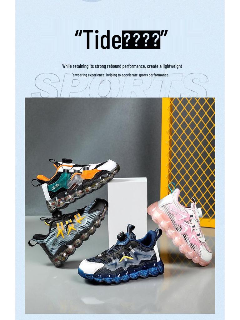 Boys' Autumn 2025 Non-Slip Breathable Sports Shoes with Rotating Buckle