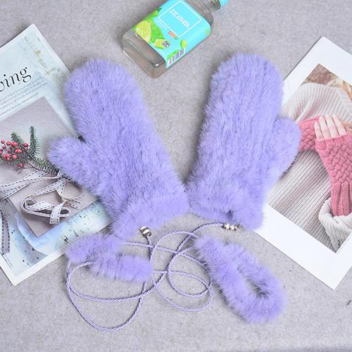 Fashion Winter Women Gloves Genuine 100% Real Mink Fur Glove Knitted Mittens Thick Warm Fur Gloves Mittens