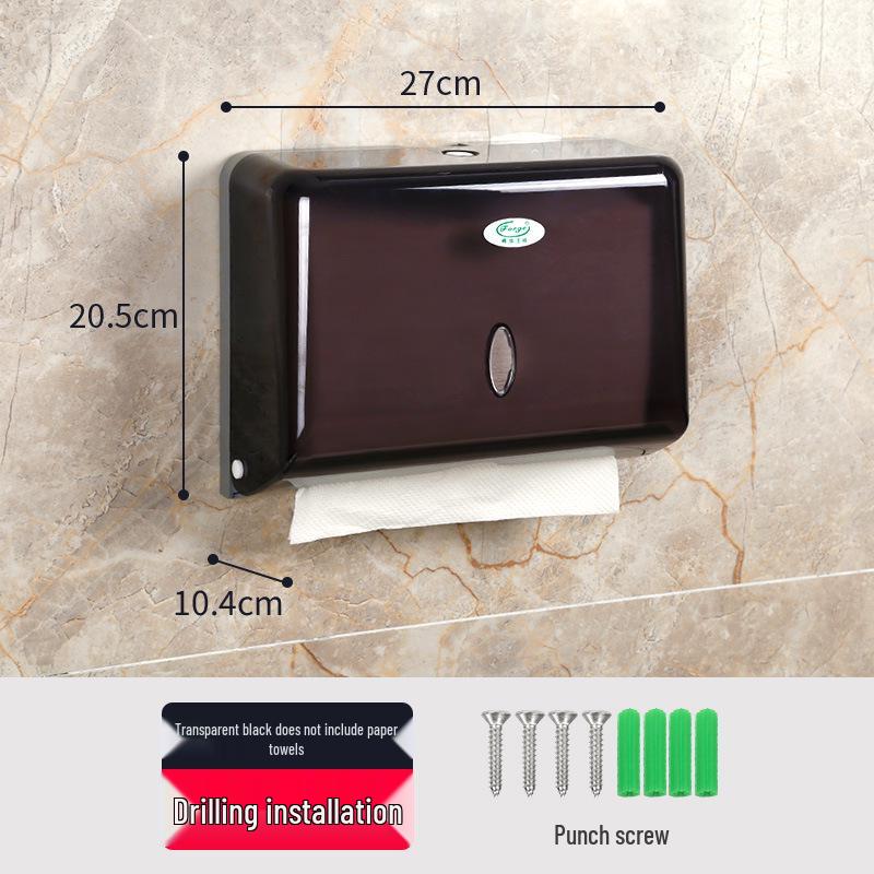 Wall-Mounted Kitchen Tissue Holder, No-Drill Hand Towel Dispenser for Hotel Restroom