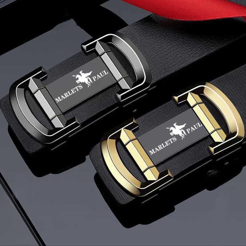 Men's Lightweight Alloy Automatic Buckle Belt - Simple Style for Business and Casual Wear