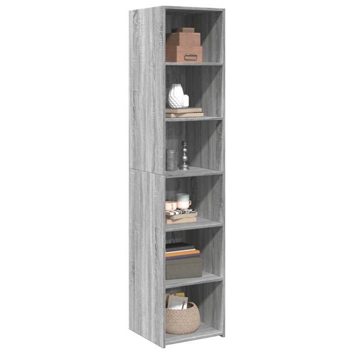 VidaXL Buffet haut sonoma gris 40x41x185 cm bois d'ingénierie, buffet, armoire de rangement, armoire haute, armoire, armoire 3281671