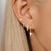 4PCS Stainless Steel Cubic Zircon Dangle Earring Set for Women Unique Geometric Triangle Pendant Earring Piercing Jewelry