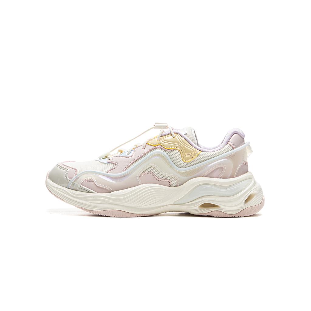 Li Ning Kids Sports Lifestyle Series Synthetic Leather Fabric Fashion Durable Low-Top Casual Shoes Kids Sneaker Light-Purple YKCU168-2