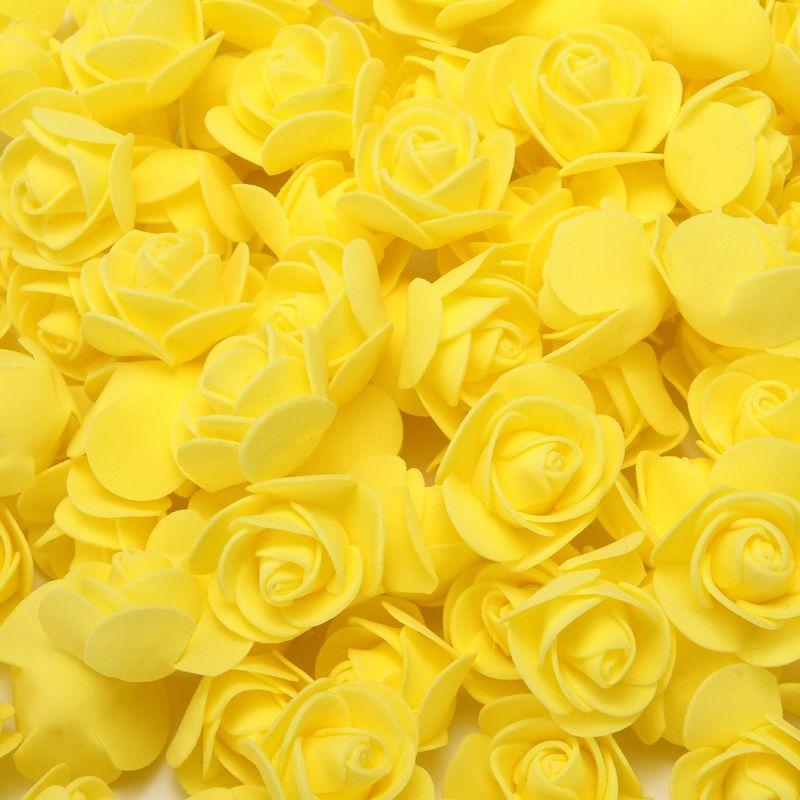 50pcs Artificial Flowers PE Foam Roses Head Bear Handmade Wedding Home Garden Holiday Party Decor Scrapbook Gifts Box Diy Wreath