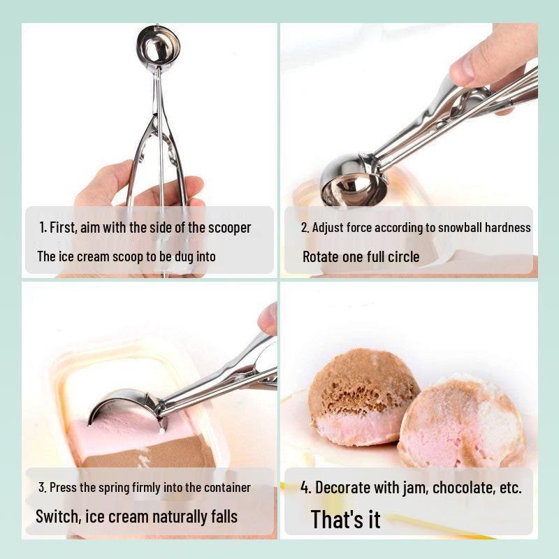INOX 304 Stainless Steel Ice Cream Scoop/Baller for Hotels & Cafeterias