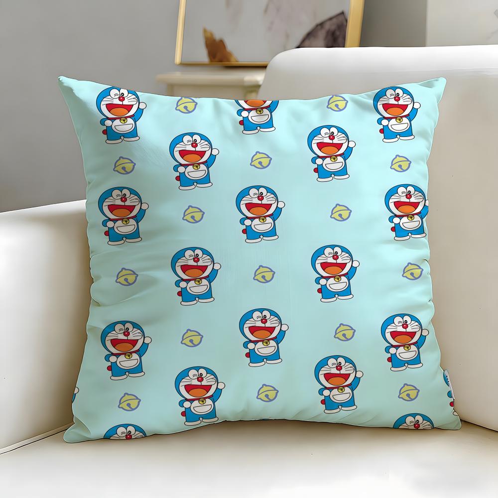 classic anime Doraemon Cushion Cover Soft  EasyWash Pillow Case  Versatile for Couch Bed Travel and Office