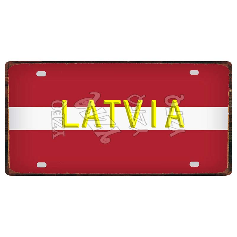 

[YZFQ ]30X15СМ Национальный флаг Египет Мальдивы Латвия Металлическая жестяная табличка Сувенир для путешествий Настенный Паб Магазин Дом Декор ручной работы DC-1321B 15x30cm(5.9x7.8inch)