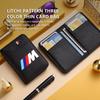 Card Holder Leather Portable Wallet Anti-Theft Lychee Wallet For BMW Performance M E87 E30 E46 E28 F35 G20 E93 F20 X3 X pdzm22
