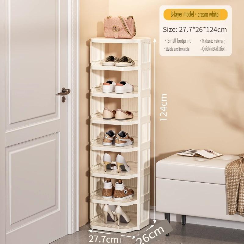 8-layer Stackable Shoe Rack, Suitable for DIY Free-standing Shoe Storage Bags In Wardrobes, Small and Narrow Spaces, Plastic