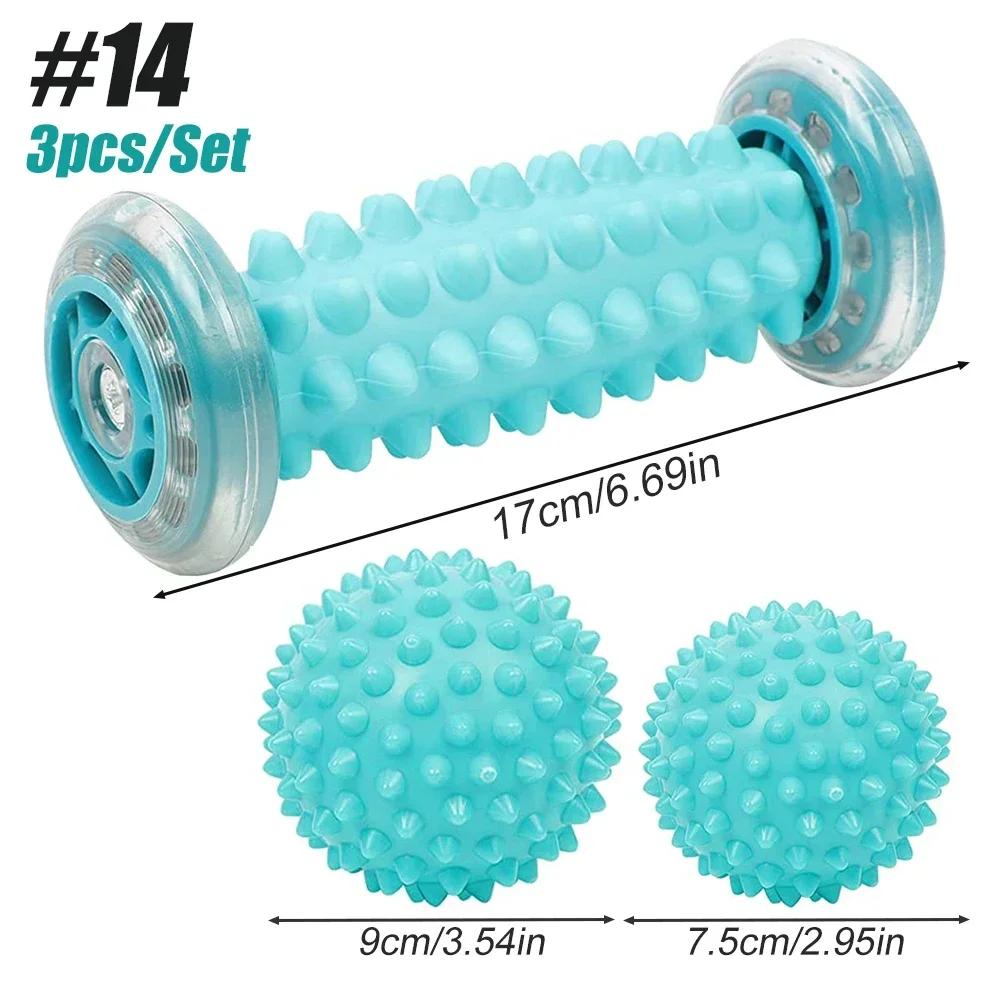 Massage Ball & Foot Roller, Spiky Ball, Lacrosse Ball Massage Roller, Relieve Plantar Fasciitis, Deep & Superficial Muscle Pain
