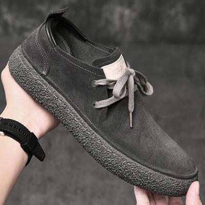 Scarpe Casual da Uomo alla Moda Pelle Scamosciata Grigia Scarpe da Uomo a Vestibilità Larga Traspiranti Leggere Estive Mocassini Uomo Sneakers da Passeggio all'Aperto