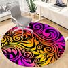 1pc Swirls Vibrant Office Round Area Rug, Indoor Mat Suitable ForOffice, Under Office Chairs Bedroom Living Room Home Decor, Room Deco Q067