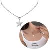 Y2k Style Star Pendant Necklace Round Beads Necklace Alloy Texture Star Pendant Neck Jewelry Present for Girls and Boy