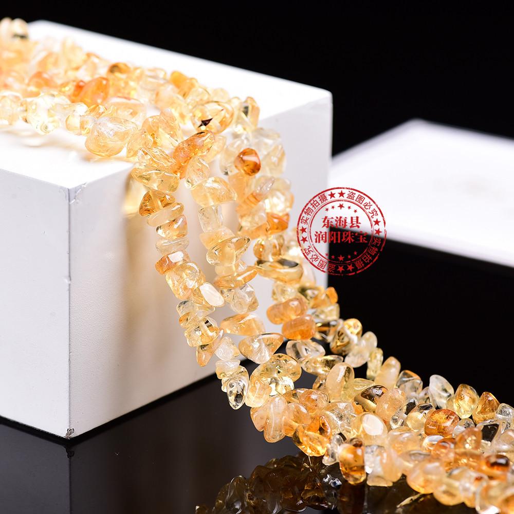 Natural white powder, yellow amethyst, crushed stone semi-finished product, DIY, Colored crystal stones, loose bead jewelry, accessories