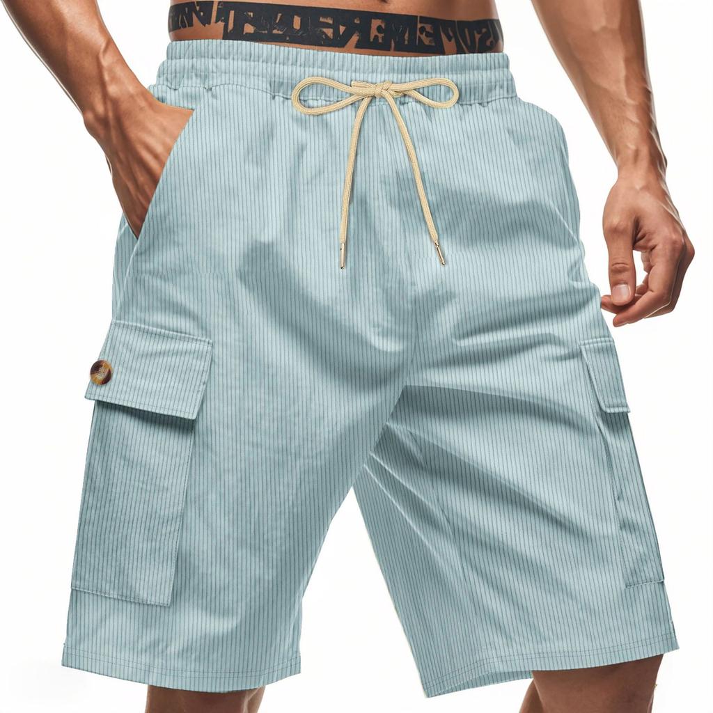 Fashion Men's Work Trousers Summer Men's Bamboo Linen Beach Casual Shorts