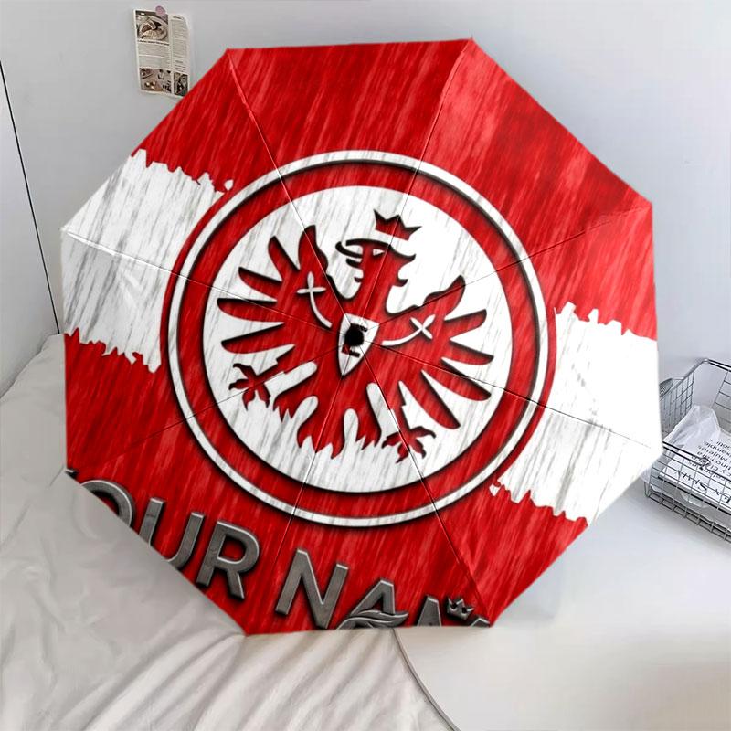 1 PC Automatic Folding Umbrella - Eintracht Frankfurt Custom Name Pattern, Portable & Foldable Design with 8 Ribs, Christmas Birthday Gifts