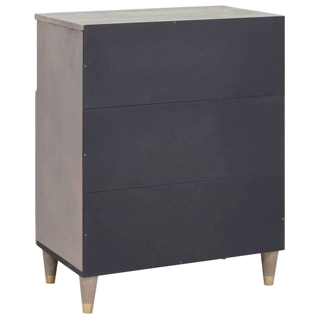 Sideboard Gray and Gold 60 x 33 x 75 cm Solid Mango Wood