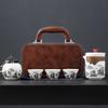 Portable travel tea set Kuaike cup Outdoor ceramic Kung Fu tea cup Full set of gift boxes Company business gifts