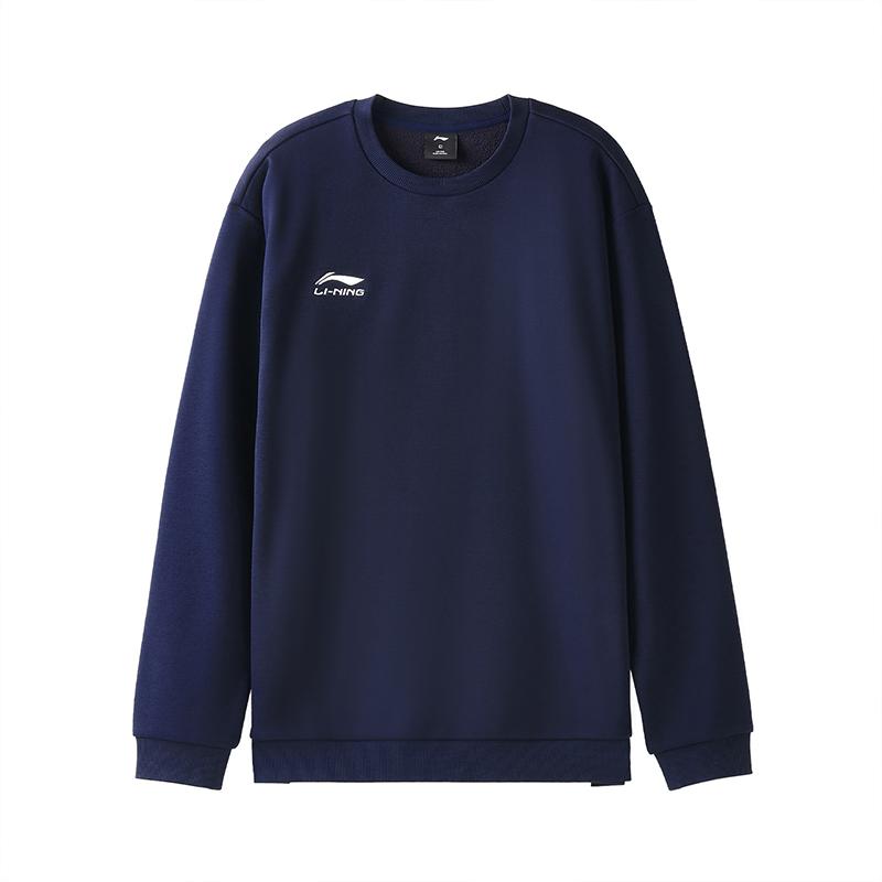 Li Ning Sweatshirts Unisex Ink Blue Crew Neck Moderate AWDVH11-3 2XL