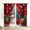 2 st - Julgardiner   helgjulsnöflinga polyestertryckta gardiner   hemdekoration   rumsinredning