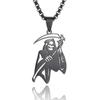 Halloween Series Reaper Skull Pendant Accessories Skull Reaper Sickle Pendant Necklace Men's Titanium Steel Necklace