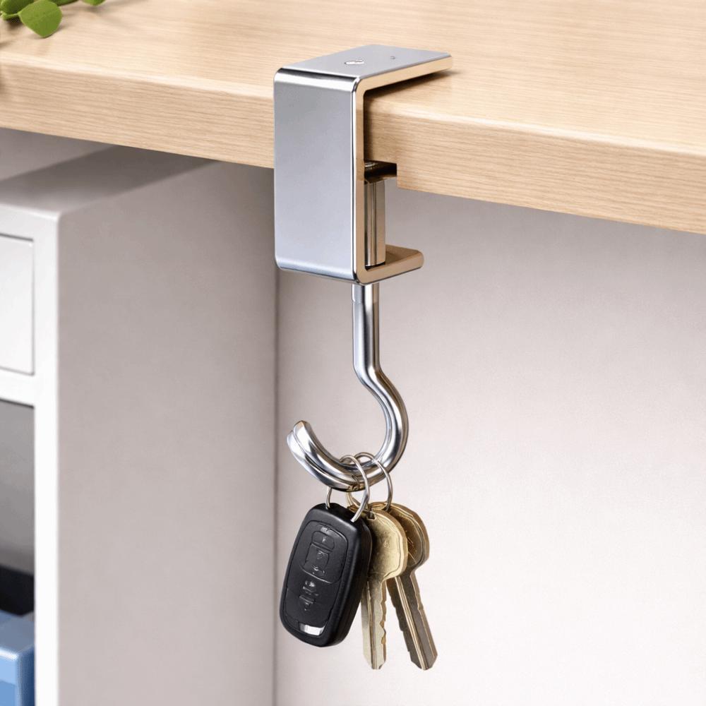 10pcs Detachable Table Hooks Non-Destructive Installation Steel Hooks Desk Hooks  School Dormitories