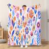 Fflannel Blanket 1pc Colored Floral Design Soft Comfortable and Warm This Nap Blanket/sofa Blanket Is Suitable for All Seasons and
