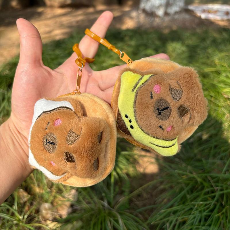 Cartoon Kapybara Coin Purse High Quality Small Gift Keychain Charm Plush Headphone Bag Charm