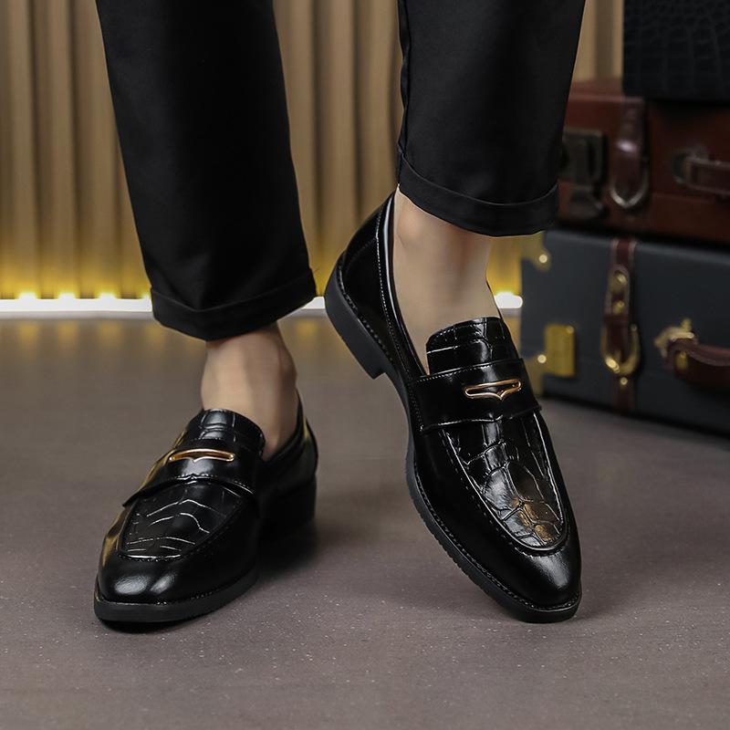 New Leather Shoes Spring Fashion Trend Business Dress Shoes One Pedal Casual Foot Cover Men's Youth Leather Shoes