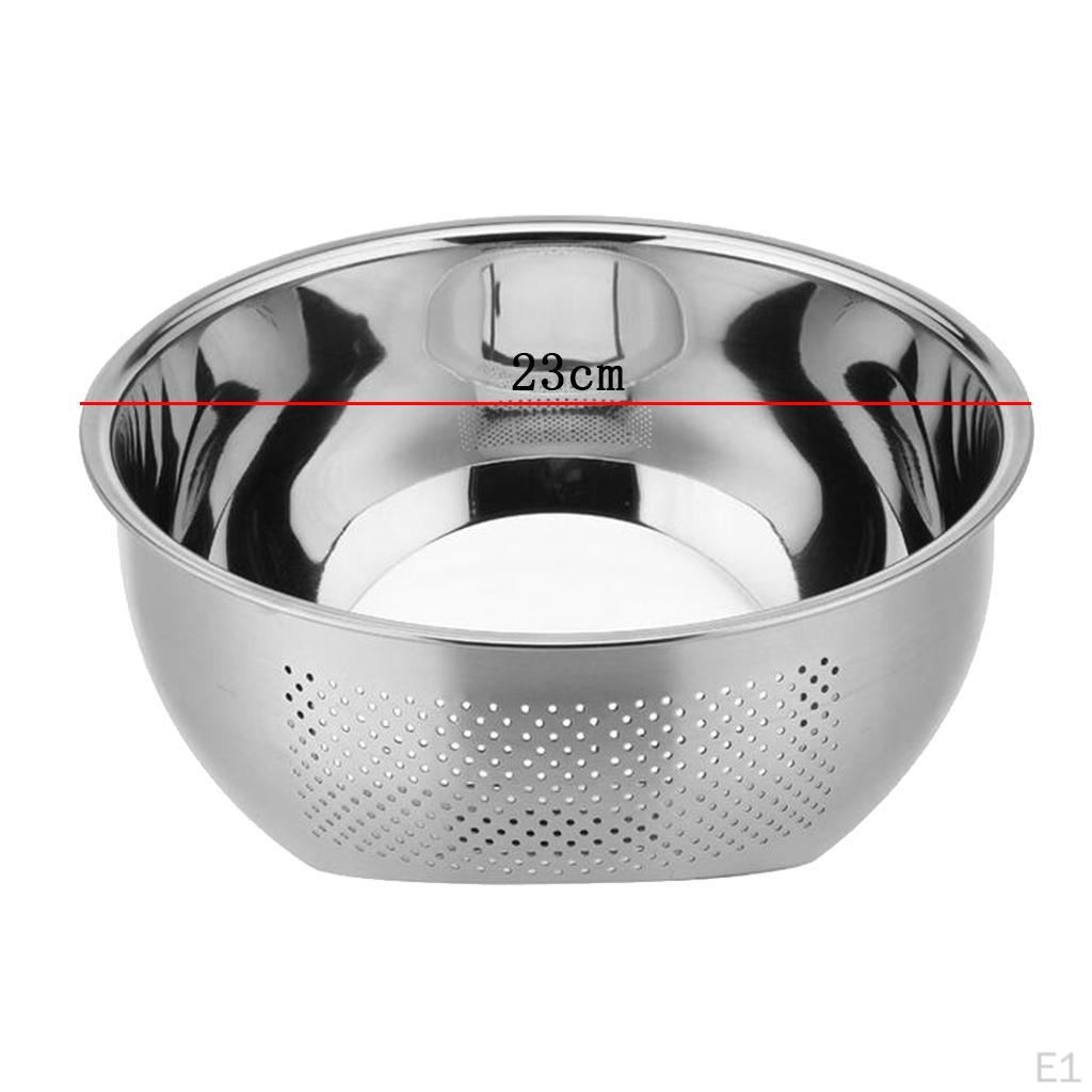 Bowl Wash Rice Fruit Vegetable Kitchen Side-Bottom Strainer Sieve