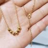 Classic Minimalism Geometric Six Small Golden Beads Necklace Women Gold Color Stainless Steel Does Not Fade Collar Chain Jewelry