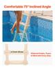 Swimming Pool Ladder, Inclined 5-Step Double Handrails Stair, Non-slip Wide Step, 136 Kg Load Capacity, for 121.9-137.2 Cm Inground & Above-ground